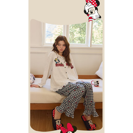 Disney迪士尼女生士秋冬羊绒开衫长袖长裤舒适宽松休闲家居服0206