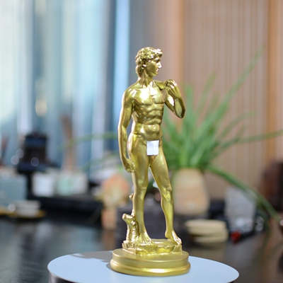 金色大卫雕像全身小摆件可定制欧式装饰米开朗基罗雕刻大卫雕塑