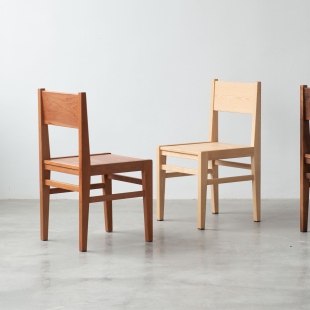 基本椅 整装实木餐椅靠背黑胡桃樱桃木日式原木北欧椅子包邮