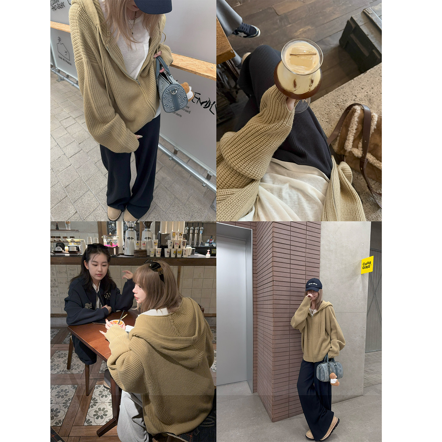 ski by Tannin赤兔乳酪Bagel 慵懒感羊毛粗针织连帽毛衣外套女秋,女装/女士精品,毛衣,淘宝优惠券,粉丝福利购,淘宝优惠卷