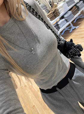 ski by Tannin赤兔 魔法少女拼接蕾丝修身显瘦性感内搭长袖上衣秋