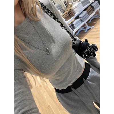 skibyTannin拼接蕾丝内搭