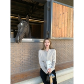 ski 女冬 智系轻熟风休闲绵羊毛系带针织衫 Tannin赤兔初冬甜雾