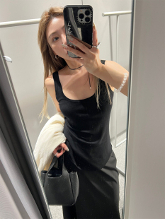 无袖 ski 冰感天丝针织背心女新修身 Tannin 显瘦内搭吊带上衣