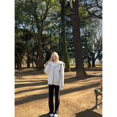 ski 必入加绒微喇直筒显瘦高腰花边法棍裤 Tannin赤兔新晋神裤