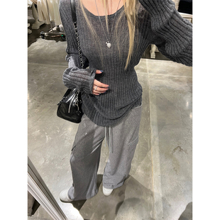 ski by Tannin lazytime懒散抽绳毛巾卫裤女新宽松显瘦拖地休闲裤