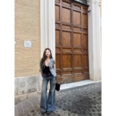 Tannin赤兔马拉重工环保石磨酵洗复古直筒阔腿破洞牛仔裤 ski