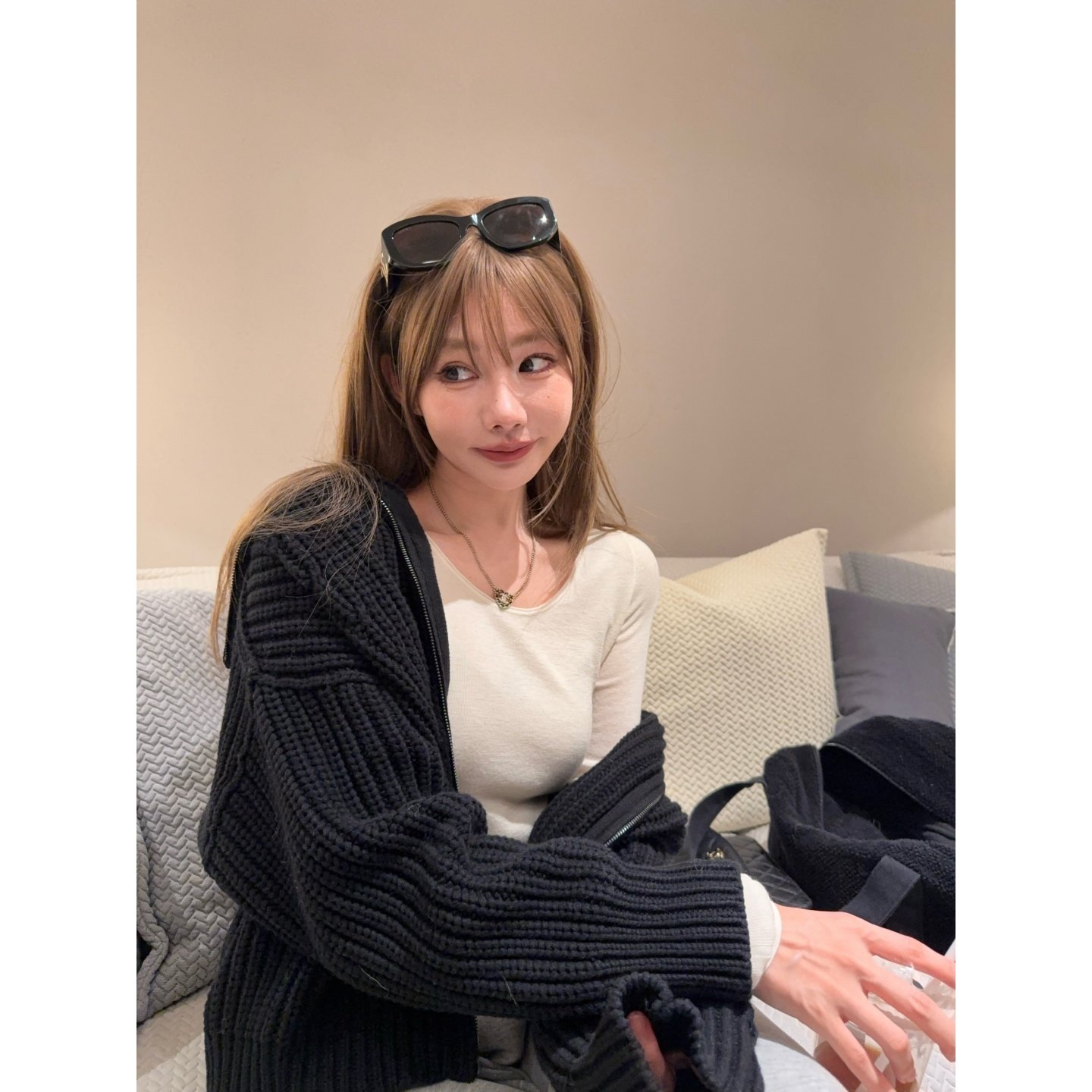 ski by Tannin赤兔我的舒适区 重磅粗针织立领拉链毛衣开衫女秋冬,女装/女士精品,毛针织衫,淘宝优惠券,粉丝福利购,淘宝优惠卷