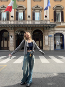 女宽松上衣外套空调衫 百搭气质系带针织开衫 现货 skibyTannin