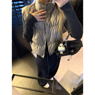 ski by Tannin 赤兔美式90白鸭绒丝光羽绒马甲修身立领外套女冬季