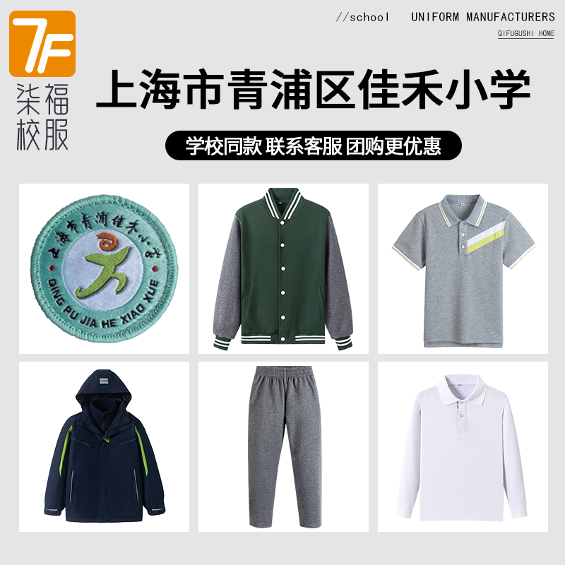 【上海市青浦区佳禾小学】同款校服班服英伦学生棒球服短袖冲锋衣
