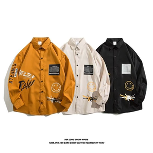 2026春秋痞帅外套男ins高街潮牌港风日系原宿风韩版 潮流宽松夹克
