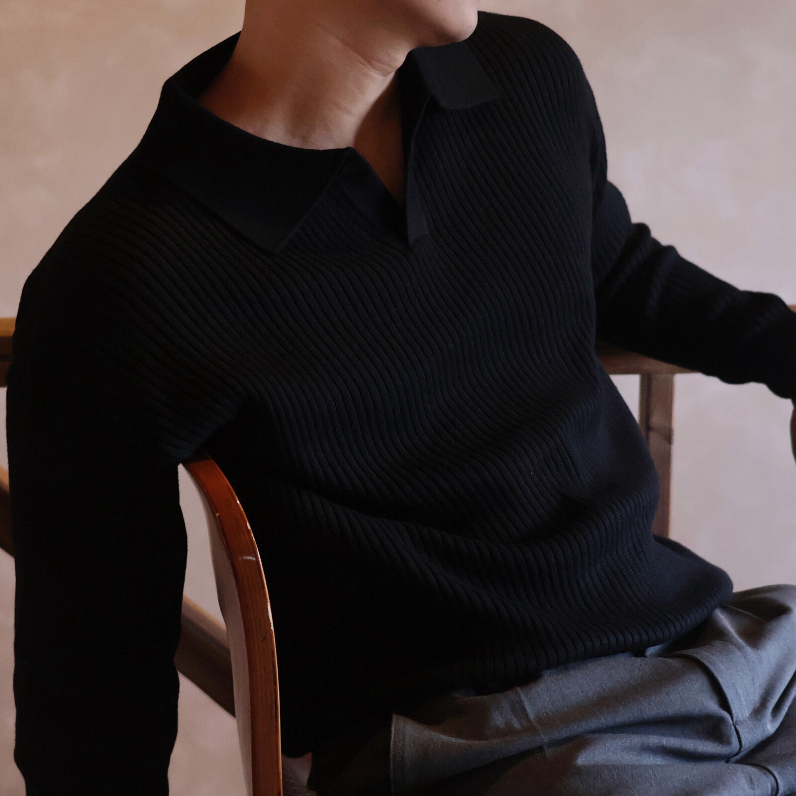 男士轻奢极简风翻领针织衫商务休闲polo衫坑条纹高级感翻领毛衣,男装,针织衫/毛衣,淘宝优惠券,粉丝福利购,淘宝优惠卷