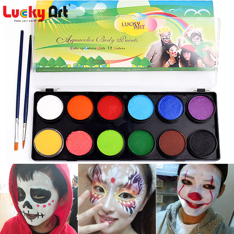 蜡艺12色6克10克水性人体彩绘颜料套装 舞会派对彩绘儿童节日彩
