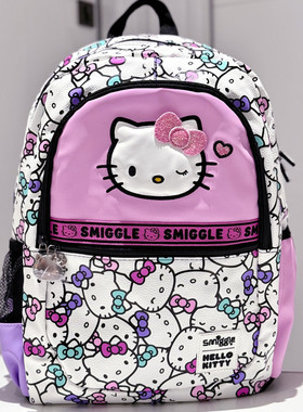 澳洲Smiggle书包1-6年级学生双肩包hellokitty猫咪大号背包多功能