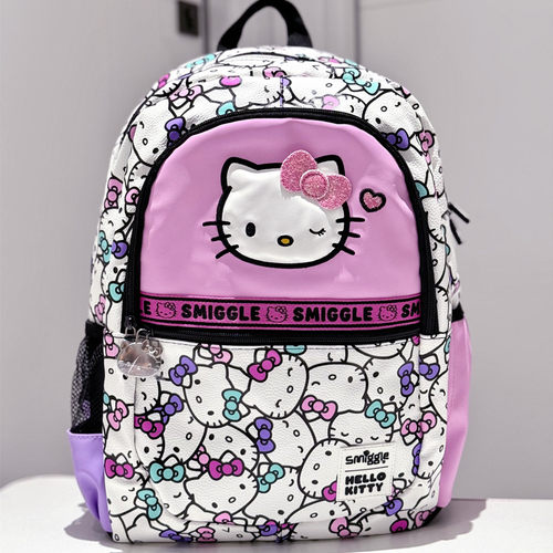 澳洲Smiggle书包1-6年级学生双肩包hellokitty猫咪大号背包多功能