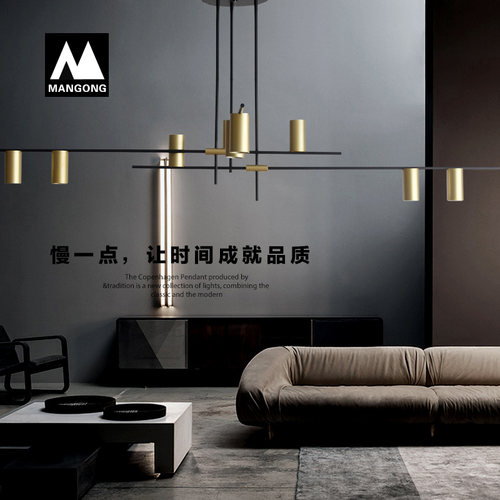 轻奢后现代风led长条餐厅灯