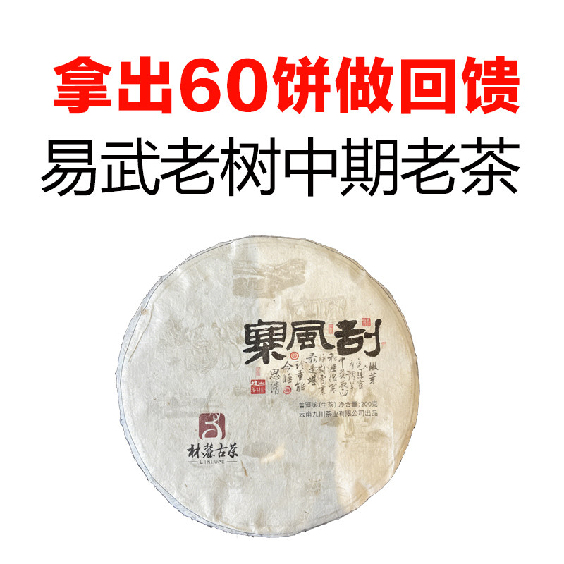 老树级普洱茶生茶易武刮风寨纯料七子饼200克2019年中期茶回甘甜