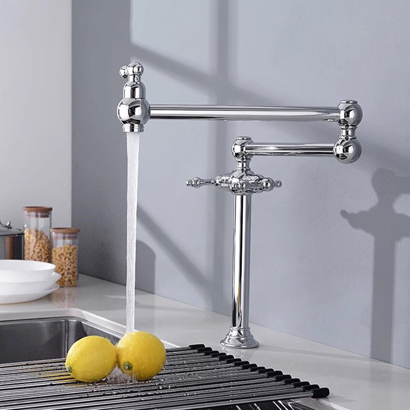 冷热折叠厨房水龙头可拉伸灶台汤锅集成灶洗菜盆水槽欧式单冷全铜,家装主材,厨房龙头,淘宝优惠券,粉丝福利购,淘宝优惠卷