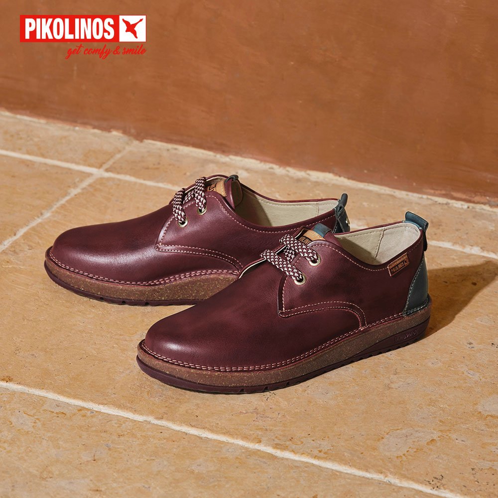 派高雁牛皮深口系带休闲鞋