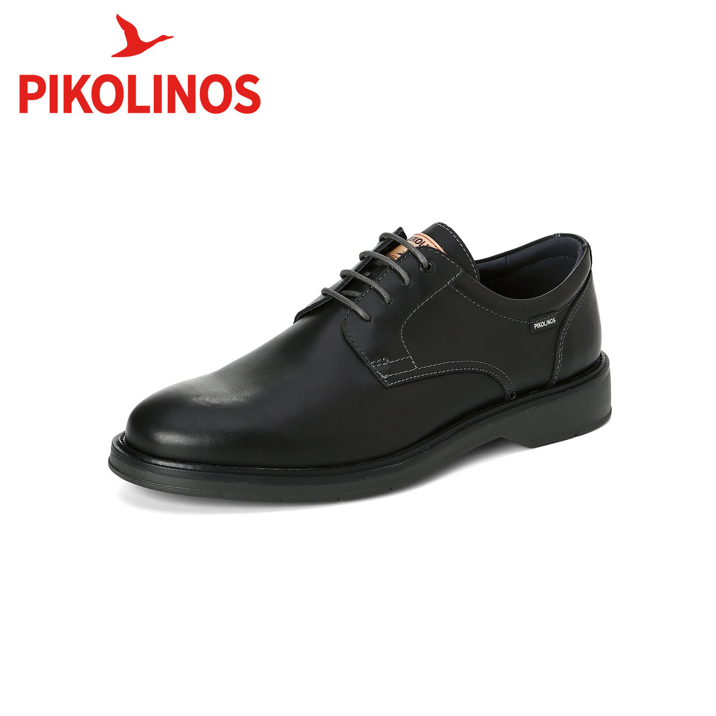 Pikolinos派高雁春季牛皮深口圆头系带粗跟通勤男皮鞋PS269801,流行男鞋,正装皮鞋,淘宝优惠券,粉丝福利购,淘宝优惠卷