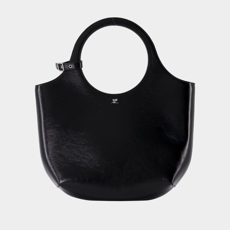 活希源 Courreges 中号 Holy purse 手提肩背包 -皮质-黑色