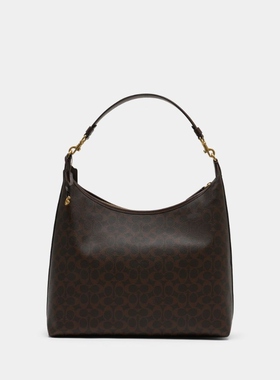 蔻驰 Coach Juliet 38 老花单肩托特包CAM28 - 拼皮帆布 - 棕色