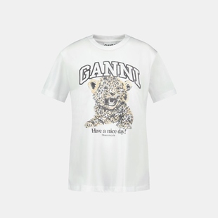 纯棉 豹纹T恤 印花 Basic Ganni