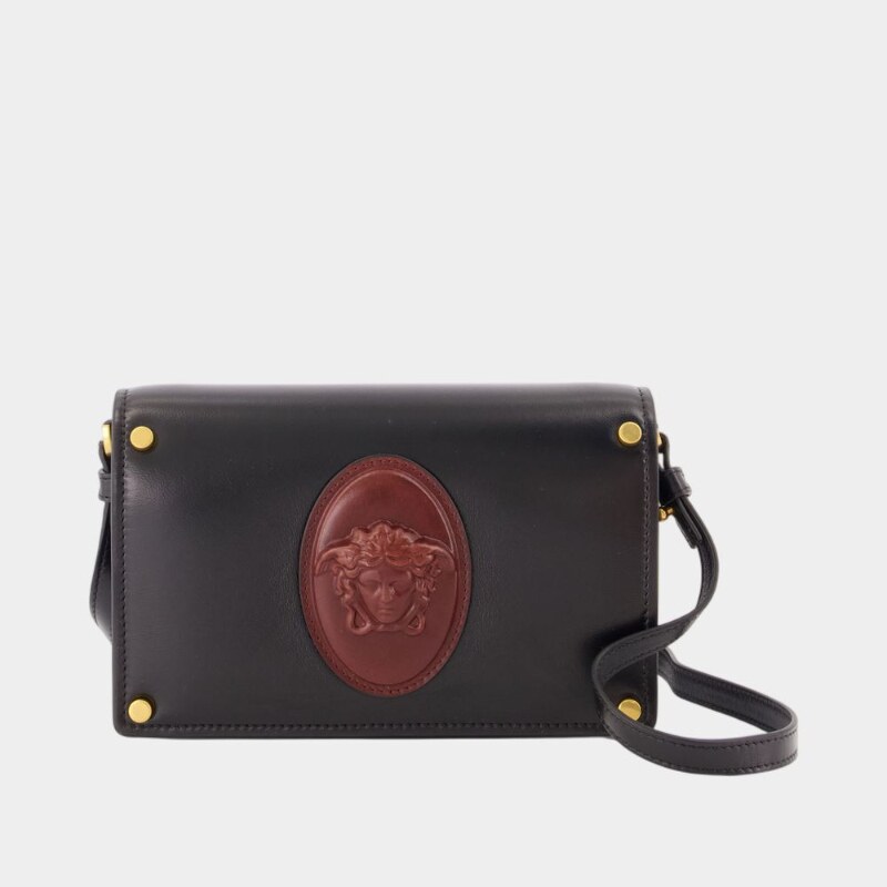 范思哲 Versace 链条钱包 - 皮质 - 黑色