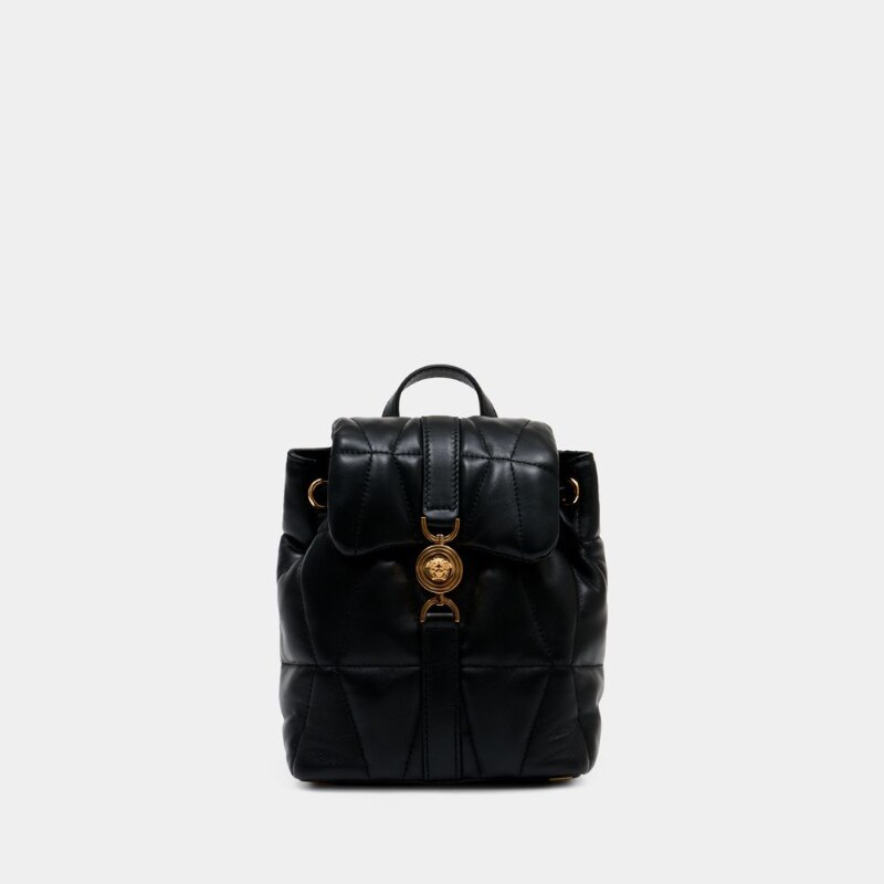 范思哲 Versace 羊皮双肩包 -- 黑色