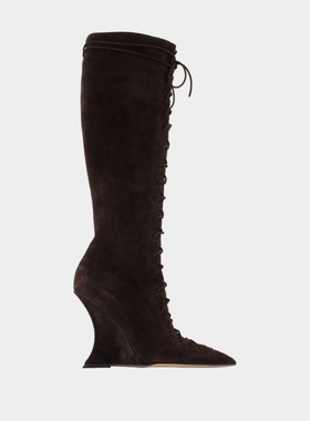 Paris Texas Nina Lace Up 105 靴子 - 皮质 - 棕色