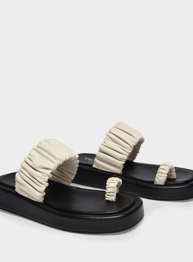 Elleme Amor Platform 光面皮质厚底凉鞋