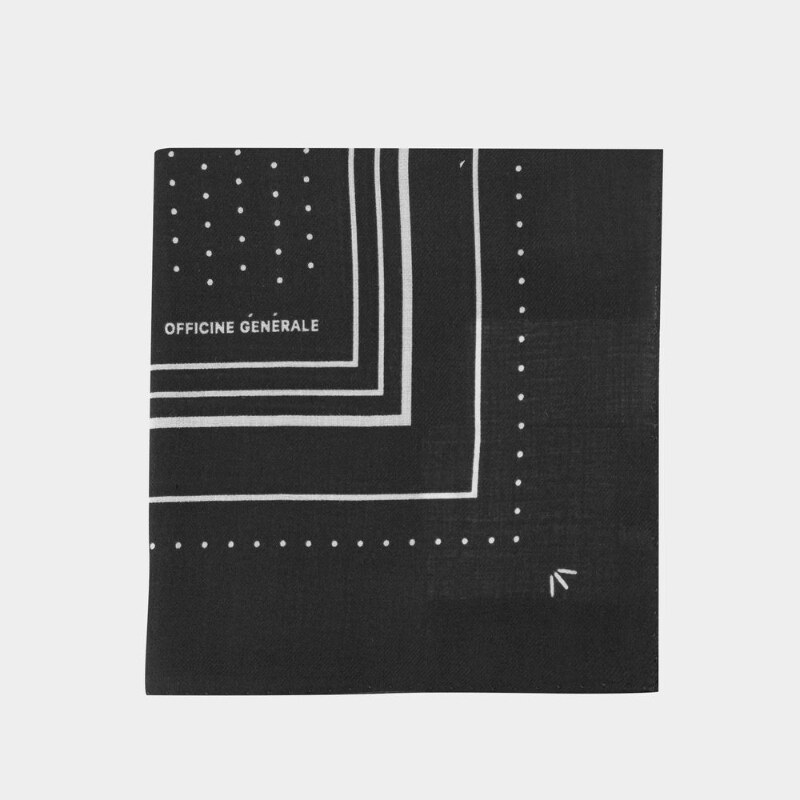 OFFICINE GENERALE 85x85围巾-羊毛-黑色