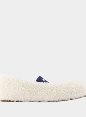 Moon Boot 白色皮质芭蕾舞鞋复古玛丽珍鞋浅口单鞋