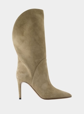 Paris Texas Gaia Midcalf 85 靴子 - 皮质 - 米色