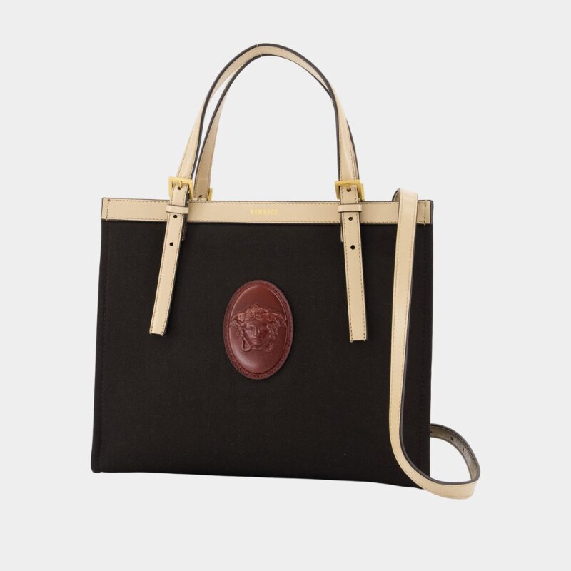 范思哲 Versace 范思哲中号购物袋 - 皮质 - 黑色