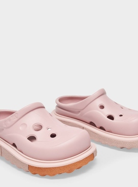 OFF WHITE Spongesole Meteor Slipper 粉色穆勒厚底洞洞鞋