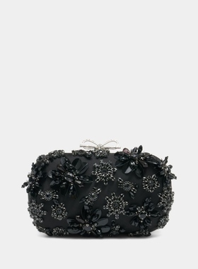 SELF PORTRAIT 手拿包 - 丝绸 - 黑色