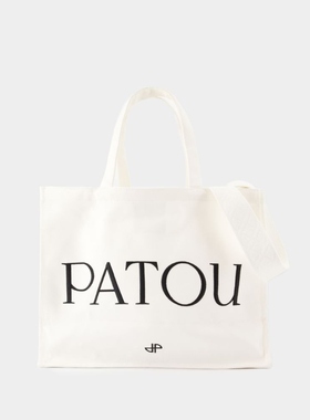 PATOU 白色棉质大号购物袋