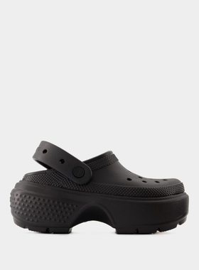 Crocs Stomp黑色合成材质凉鞋