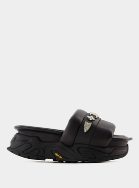 Toga Pulla Aj1315 黑色光面小牛皮凉鞋