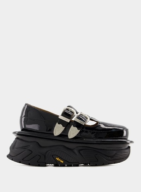 Toga Pulla Aj1316 黑色光面小牛皮乐福鞋