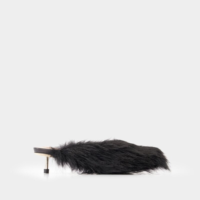 Simone Rocha 穆勒鞋 - 人造皮草 - 黑色