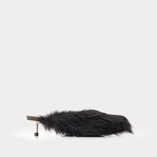 Simone Rocha 穆勒鞋 - 人造皮草 - 黑色