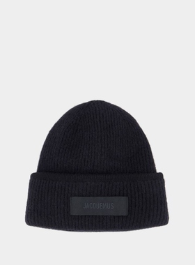 Jacquemus Le Bonnet Gros Grain 黑色羊毛毛线帽