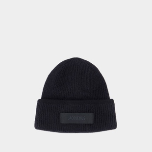 Jacquemus Le Bonnet Gros Grain 黑色羊毛毛线帽