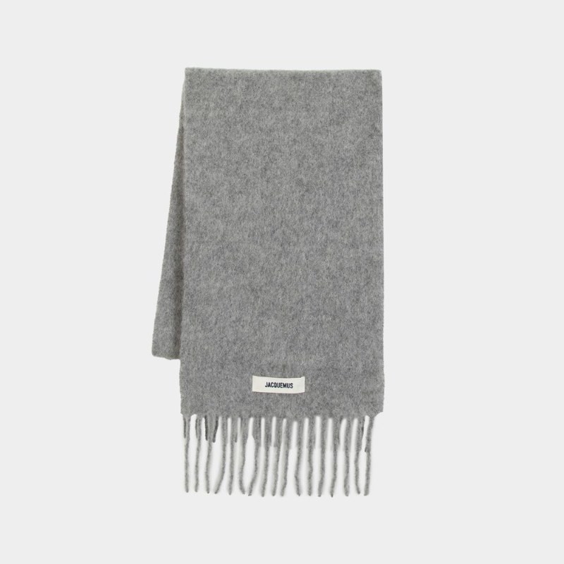 Jacquemus Carro灰色羊毛围巾