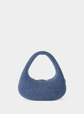 Coperni Swipe Baguette 水洗蓝色帆布肩背法棍包