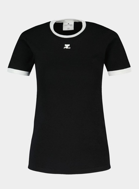 Courreges Signature Contrast 棉质T恤衫