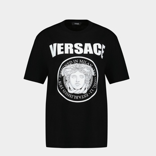 范思哲 棉质 美杜莎Rock 恤 黑色 Versace
